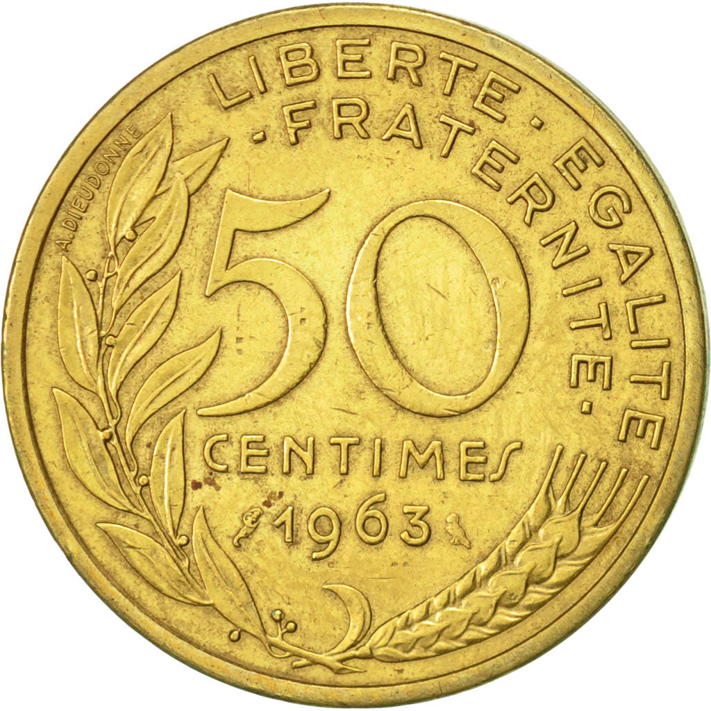 Coin, France, Marianne, 50 Centimes, 1963, Paris, EF(40-45), Aluminum-Bronze