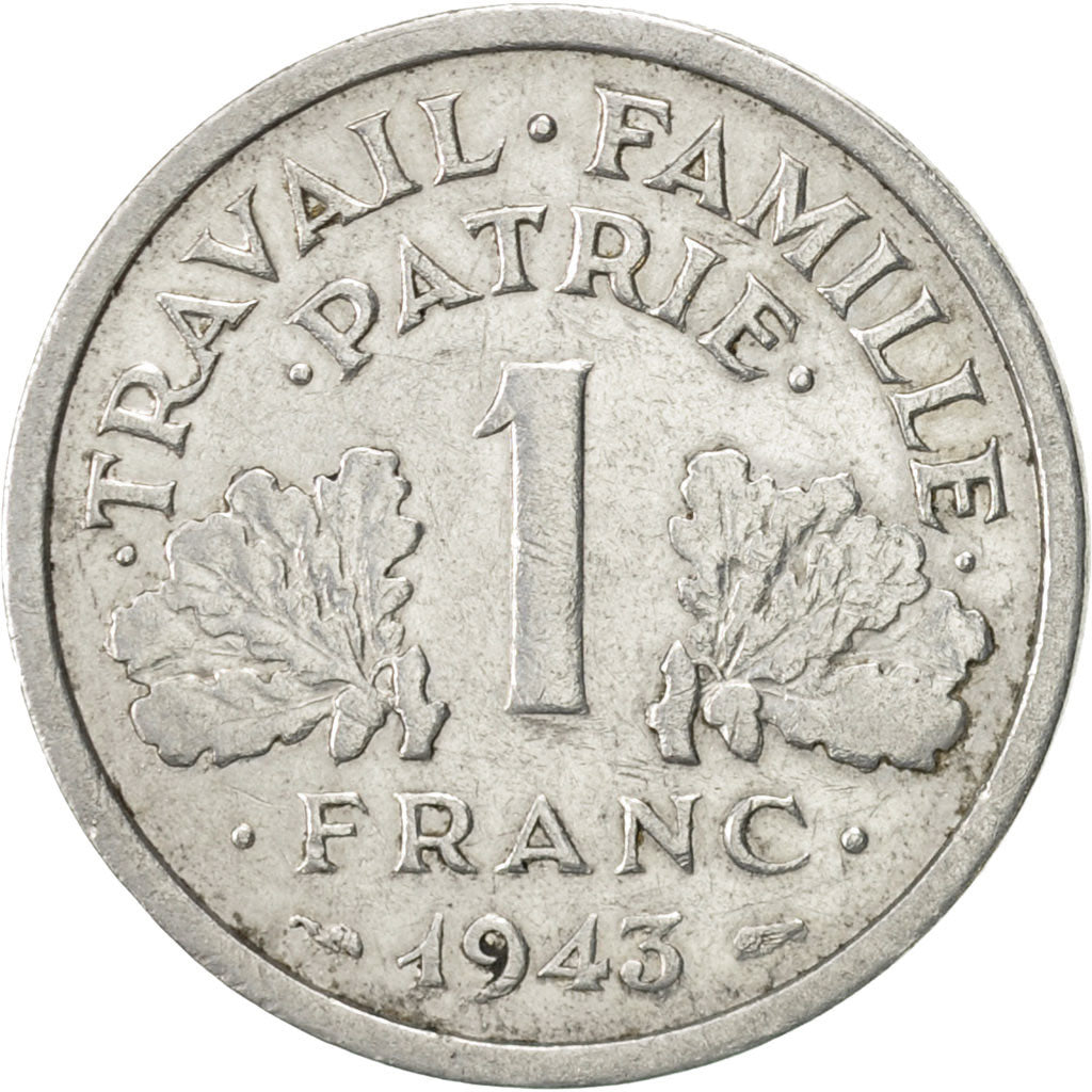 Monnaie, France, Bazor, Franc, 1943, Rouen, TTB+, Aluminium, KM:902.2
