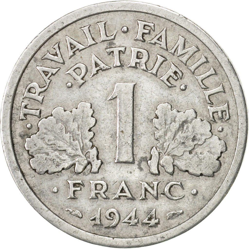 France, Bazor, Franc, 1944, Castelsarrasin, EF(40-45), Aluminum, KM:902.3