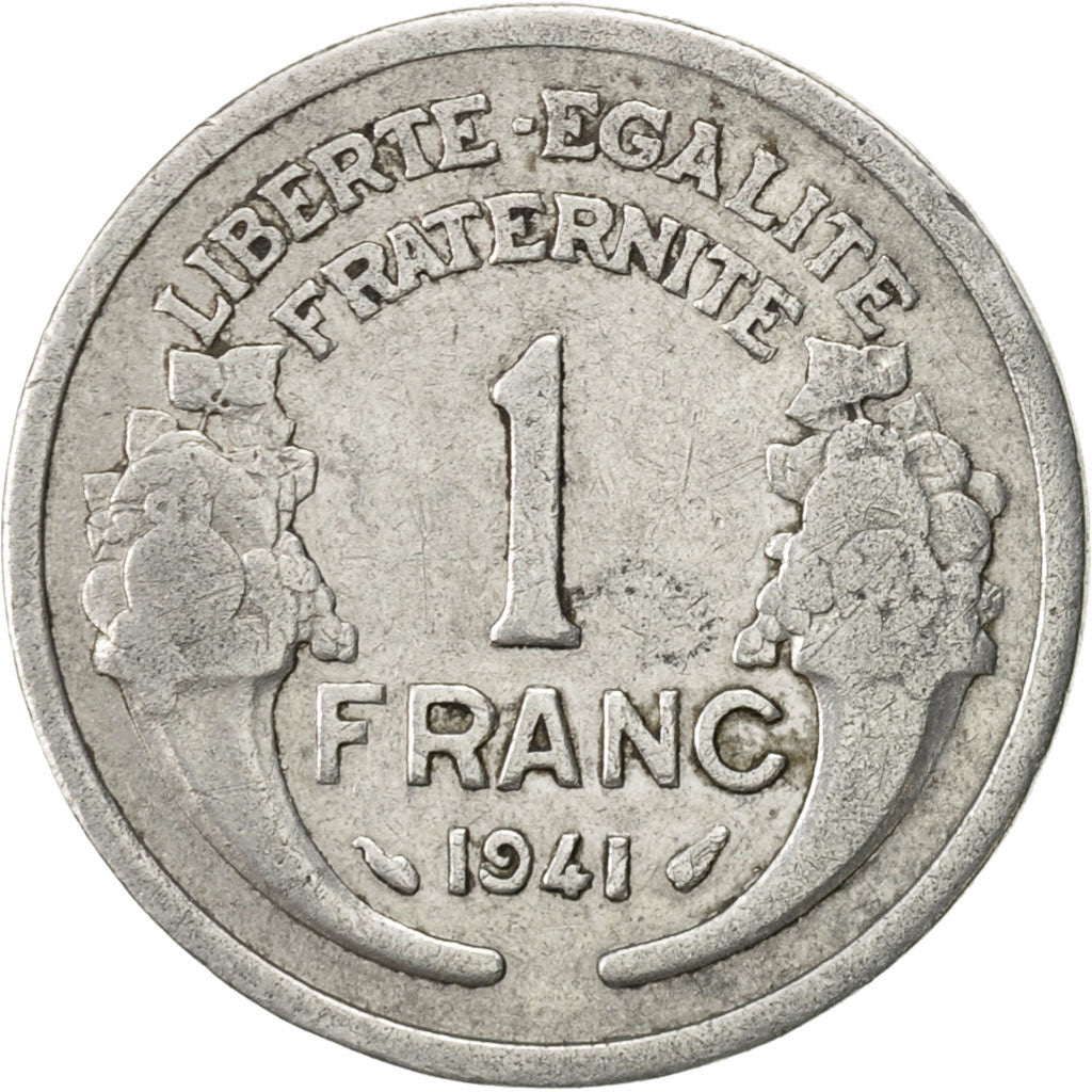 Coin, France, Morlon, Franc, 1941, Paris, EF(40-45), Aluminum, KM:885a.1