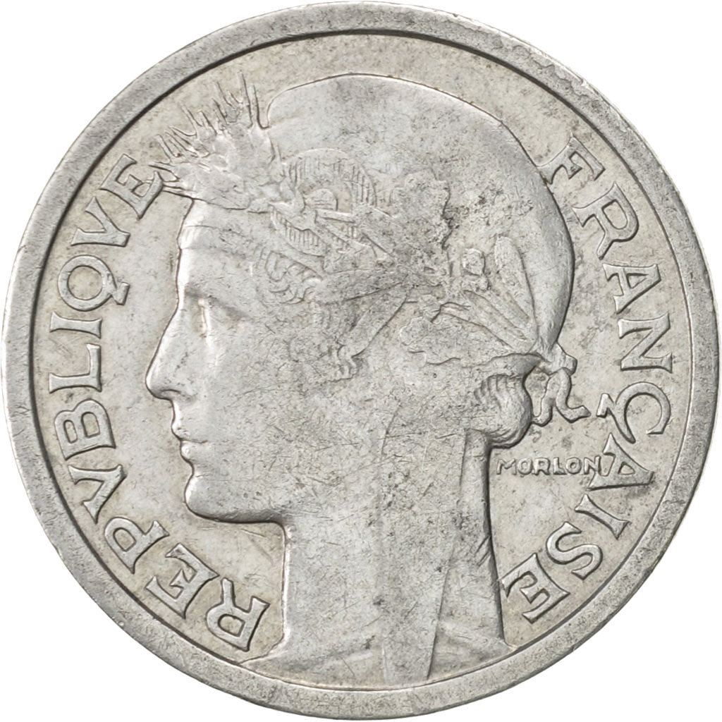 Coin, France, Morlon, Franc, 1944, Paris, EF(40-45), Aluminum, KM:885a.1