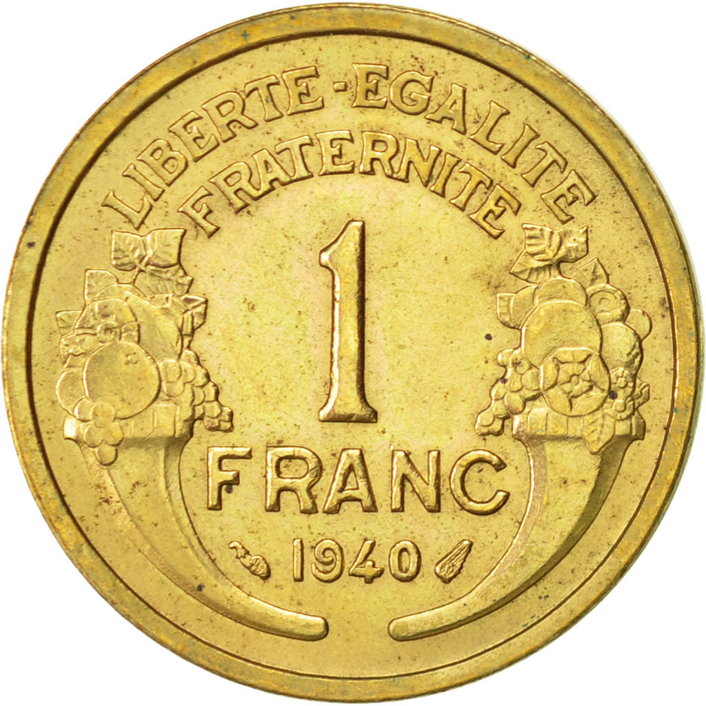 France, Morlon, Franc, 1940, Paris, AU(55-58), Aluminum-Bronze, KM:885