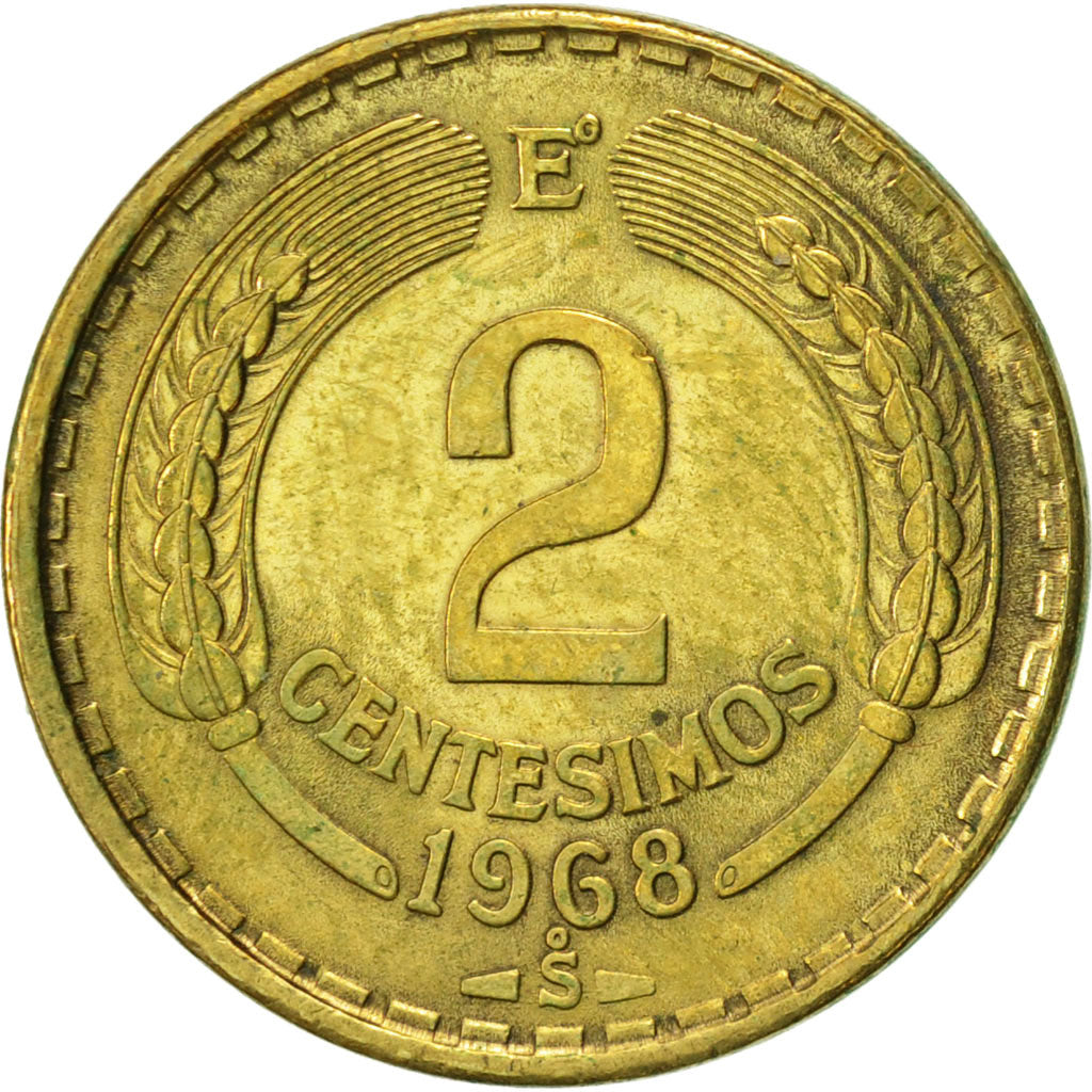 Münze, Chile, 2 Centesimos, 1968, SS+, Aluminum-Bronze, KM:193