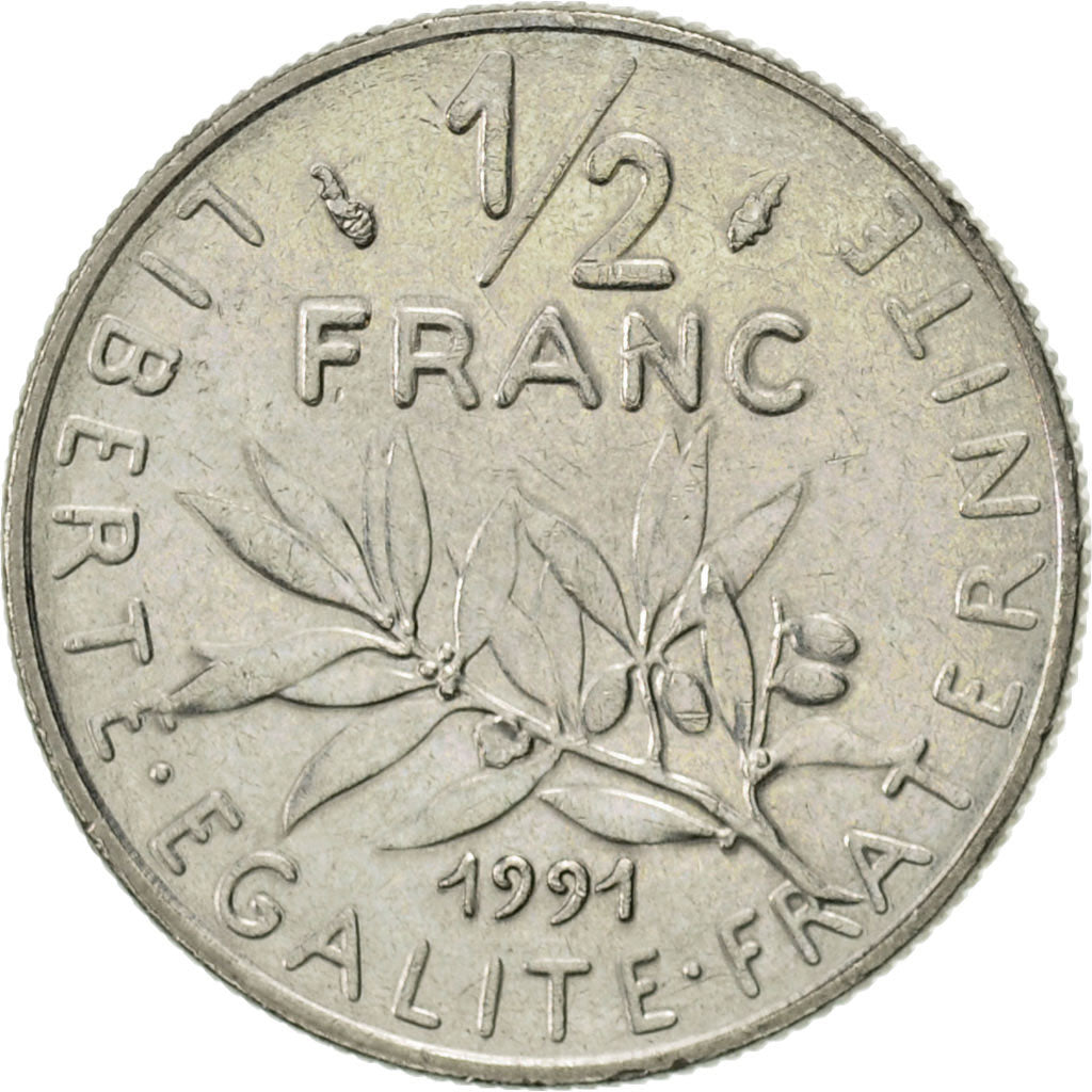 Moneda, Francia, Semeuse, 1/2 Franc, 1991, Paris, EBC, Níquel, KM:931.1