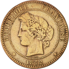 France, Cérès, 10 Centimes, 1872, Paris, TB+, Bronze, KM:815.1, Gadoury:265a