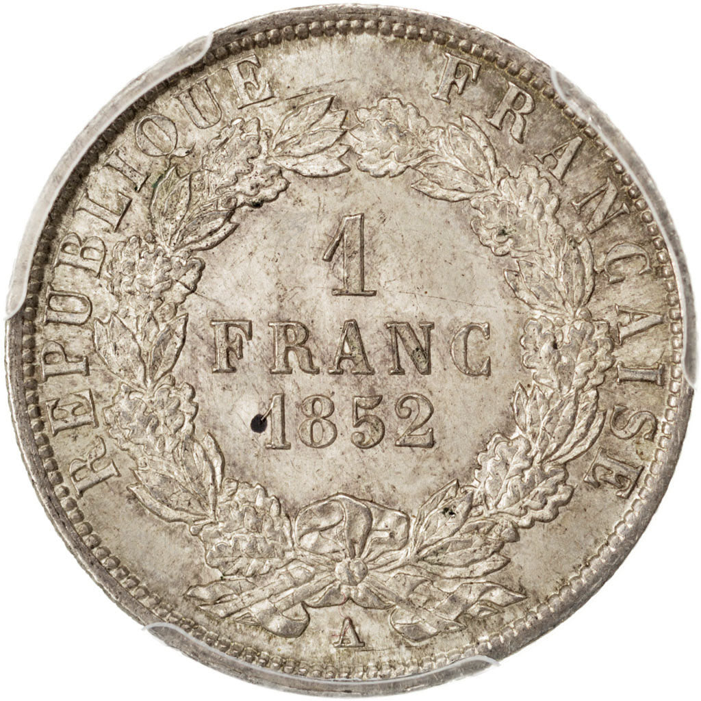 Francia, Napoleon III, Napoléon III, Franc, 1852, Paris, PCGS, SPL, Argento,...
