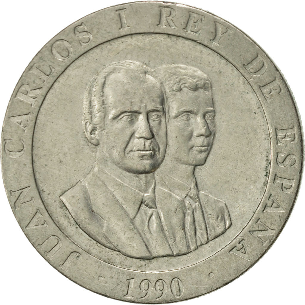 Moneta, Hiszpania, Juan Carlos I, 200 Pesetas, 1990, AU(50-53), Miedź-Nikiel