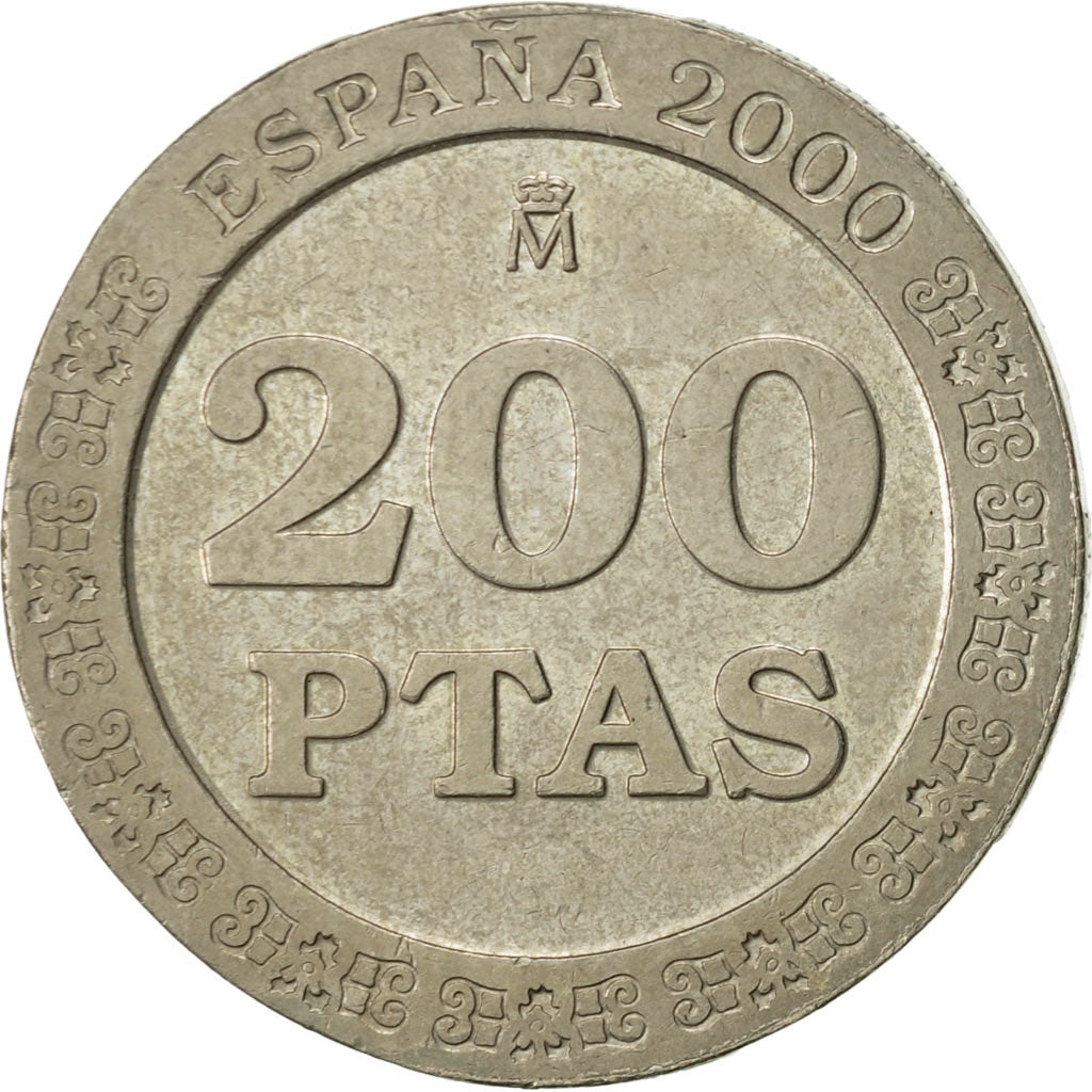 Spanien, Juan Carlos I, 200 Pesetas, 2000, SS+, Copper-nickel, KM:992
