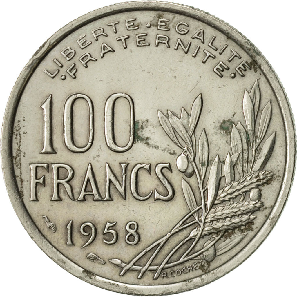 Coin, France, Cochet, 100 Francs, 1958, Paris, EF(40-45), Copper-nickel