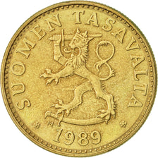 Finlandia, 50 Penniä, 1989, BB+, Alluminio-bronzo, KM:48