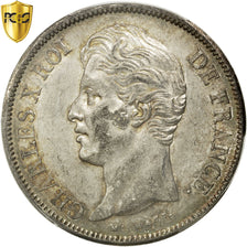FRANCE, Charles X, 5 Francs, 1828, Strasbourg, KM #728.3, graded, PCGS,...