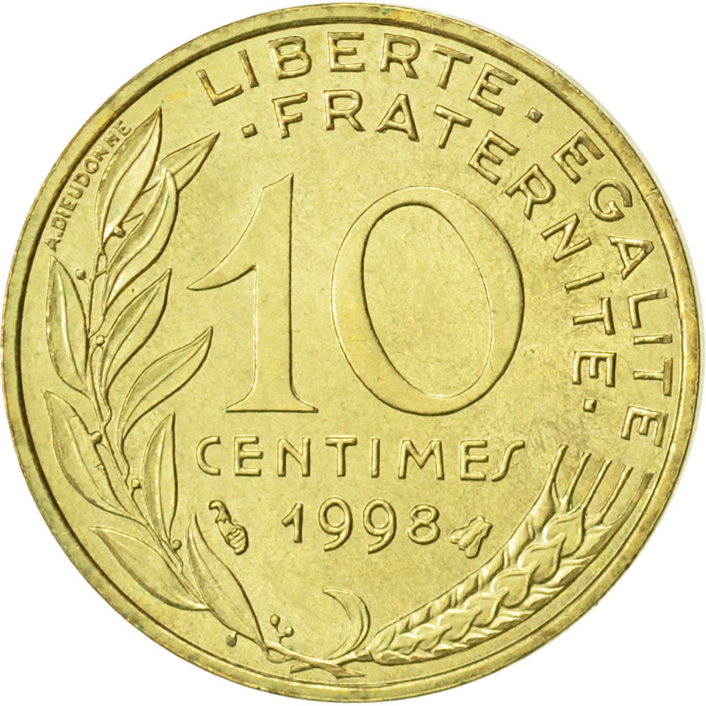 Coin, France, Marianne, 10 Centimes, 1998, Paris, MS(60-62), Aluminum-Bronze