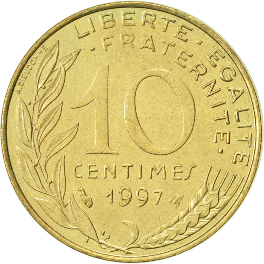 Coin, France, Marianne, 10 Centimes, 1997, Paris, MS(63), Aluminum-Bronze