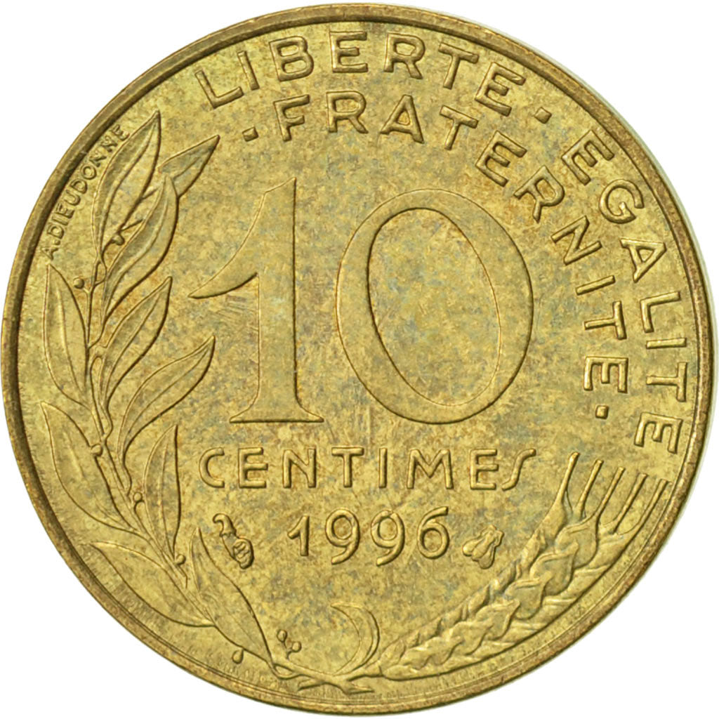 Moneta, Francia, Marianne, 10 Centimes, 1996, Paris, BB, Alluminio-bronzo
