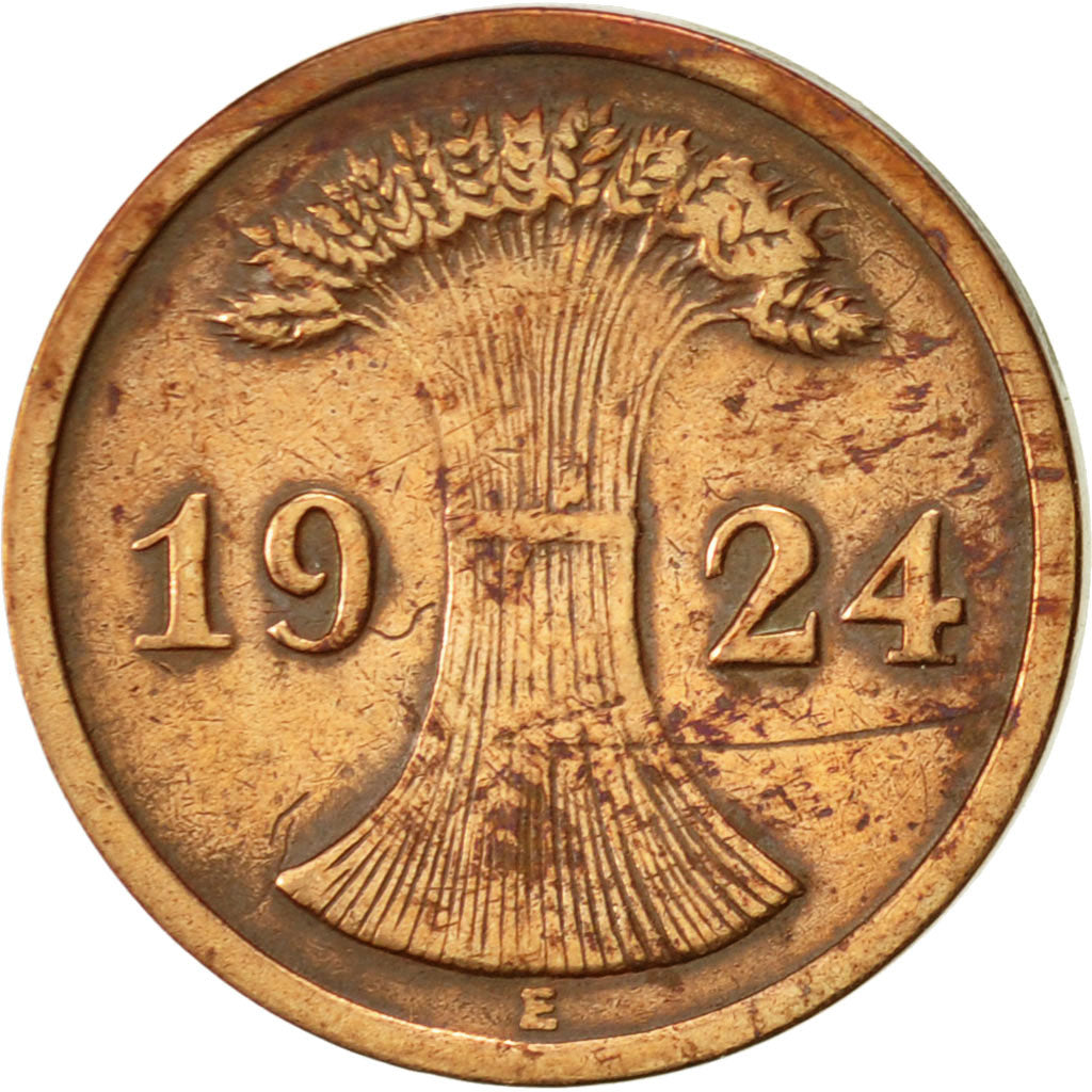 Moneta, GERMANIA, REPUBBLICA DI WEIMAR, 2 Reichspfennig, 1924, Muldenhütten