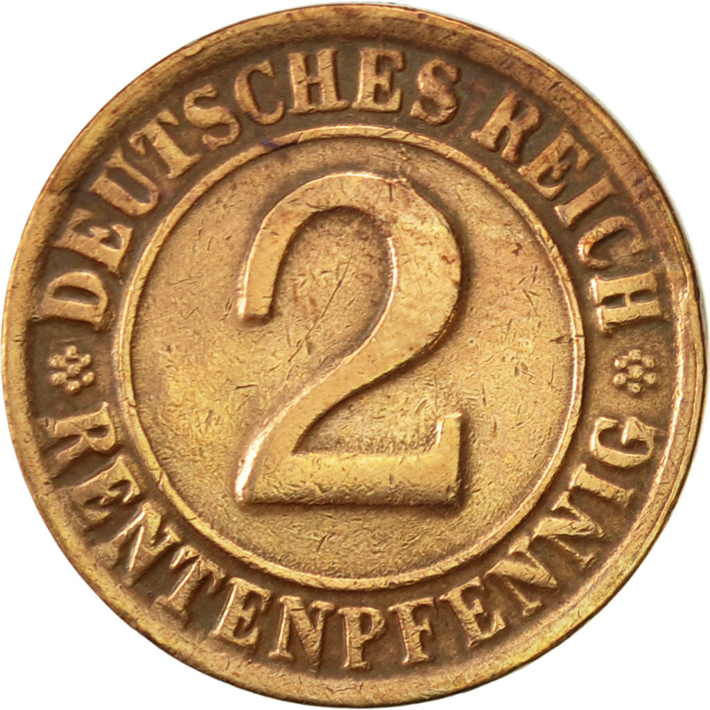 Moneta, GERMANIA, REPUBBLICA DI WEIMAR, 2 Rentenpfennig, 1924, Karlsruhe, BB