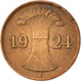 Moneta, GERMANIA, REPUBBLICA DI WEIMAR, Reichspfennig, 1924, Hamburg, BB