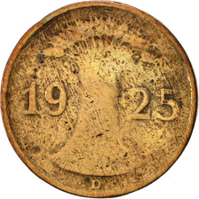 Coin, GERMANY, WEIMAR REPUBLIC, Reichspfennig, 1925, Munich, VF(30-35), Bronze