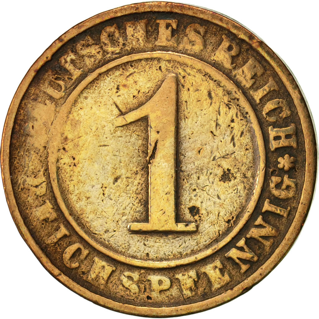 Coin, GERMANY, WEIMAR REPUBLIC, Reichspfennig, 1925, Munich, VF(30-35), Bronze