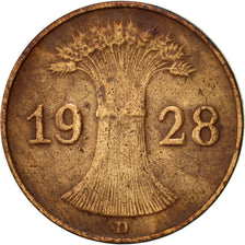 Moneda, ALEMANIA - REPÚBLICA DE WEIMAR, Reichspfennig, 1928, Munich, MBC