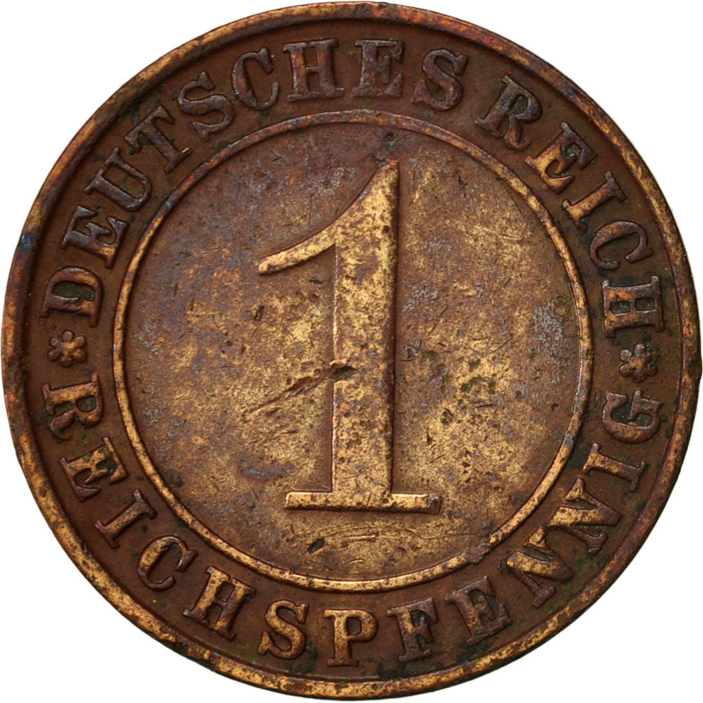Moneda, ALEMANIA - REPÚBLICA DE WEIMAR, Reichspfennig, 1928, Munich, MBC