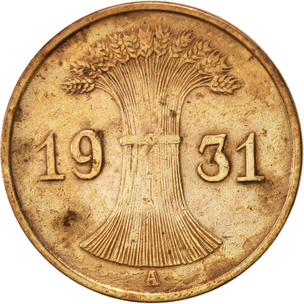 Coin, GERMANY, WEIMAR REPUBLIC, Reichspfennig, 1931, Berlin, EF(40-45), Bronze