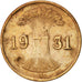 Coin, GERMANY, WEIMAR REPUBLIC, Reichspfennig, 1931, Berlin, EF(40-45), Bronze