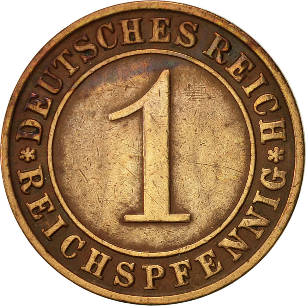 Coin, GERMANY, WEIMAR REPUBLIC, Reichspfennig, 1931, Munich, EF(40-45), Bronze