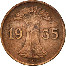 Coin, GERMANY, WEIMAR REPUBLIC, Reichspfennig, 1935, Munich, EF(40-45), Bronze