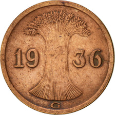 Coin, GERMANY, WEIMAR REPUBLIC, Reichspfennig, 1936, Karlsruhe, EF(40-45)