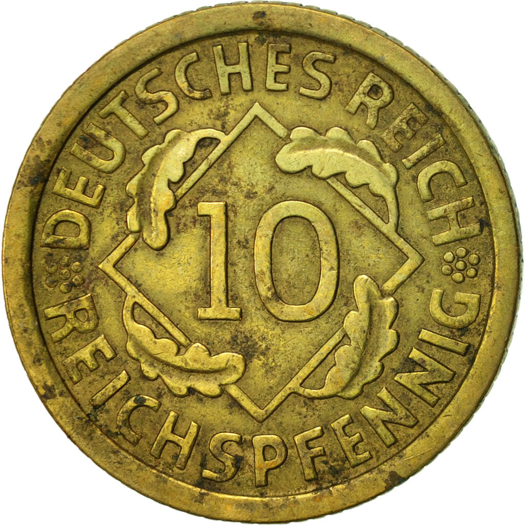 Coin, GERMANY, WEIMAR REPUBLIC, 10 Reichspfennig, 1930, Stuttgart, EF(40-45)