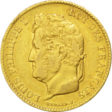 Munten, Frankrijk, Louis-Philippe, 40 Francs, 1834, Bayonne, ZF, Goud, KM:747.3