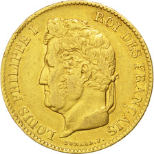 Moneda, Francia, Louis-Philippe, 40 Francs, 1834, Bayonne, MBC, Oro, KM:747.3