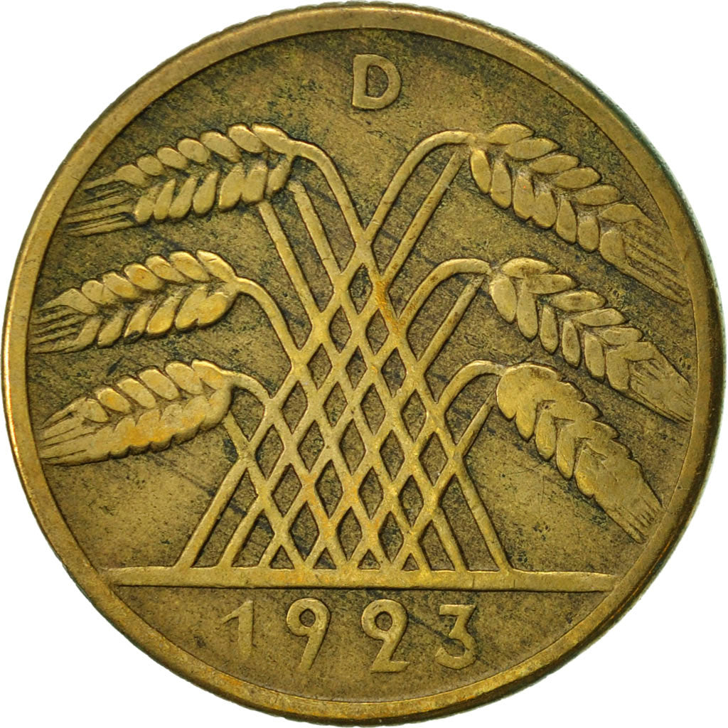 GERMANY, WEIMAR REPUBLIC, 10 Rentenpfennig, 1923, Munich, EF(40-45)