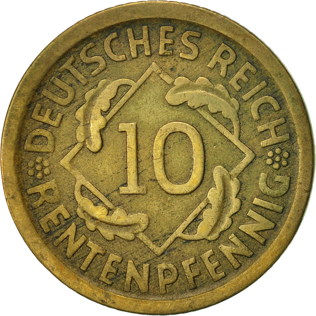 GERMANY, WEIMAR REPUBLIC, 10 Rentenpfennig, 1923, Munich, EF(40-45)