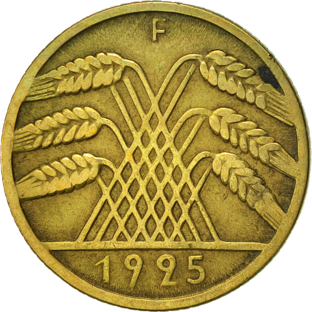 Coin, GERMANY, WEIMAR REPUBLIC, 10 Reichspfennig, 1925, Stuttgart, EF(40-45)