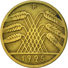 Coin, GERMANY, WEIMAR REPUBLIC, 10 Reichspfennig, 1925, Stuttgart, EF(40-45)