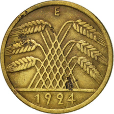 GERMANY, WEIMAR REPUBLIC, 10 Reichspfennig, 1924, Muldenhütten, EF(40-45)