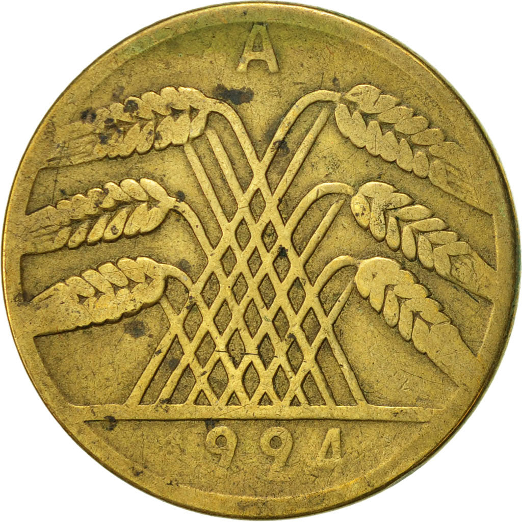 Coin, GERMANY, WEIMAR REPUBLIC, 10 Rentenpfennig, 1924, Berlin, VF(30-35)