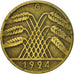 Monnaie, Allemagne, République de Weimar, 10 Rentenpfennig, 1924, Karlsruhe