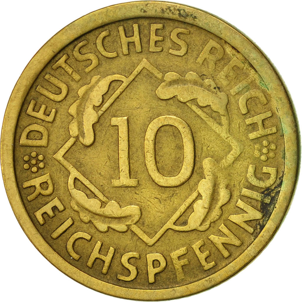 Coin, GERMANY, WEIMAR REPUBLIC, 10 Reichspfennig, 1924, Munich, EF(40-45)