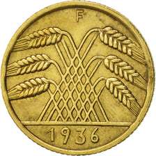 GERMANY, WEIMAR REPUBLIC, 10 Reichspfennig, 1936, Stuttgart, AU(50-53)