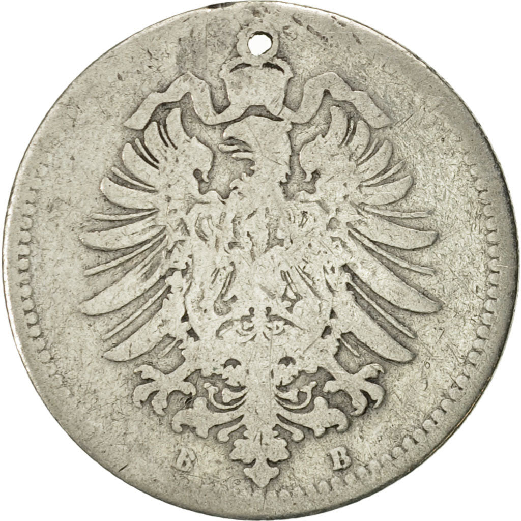 GERMANY - EMPIRE, Wilhelm I, 20 Pfennig, 1876, Vienne, S, Silber, KM:5
