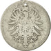 GERMANY - EMPIRE, Wilhelm I, 20 Pfennig, 1876, Vienne, S, Silber, KM:5