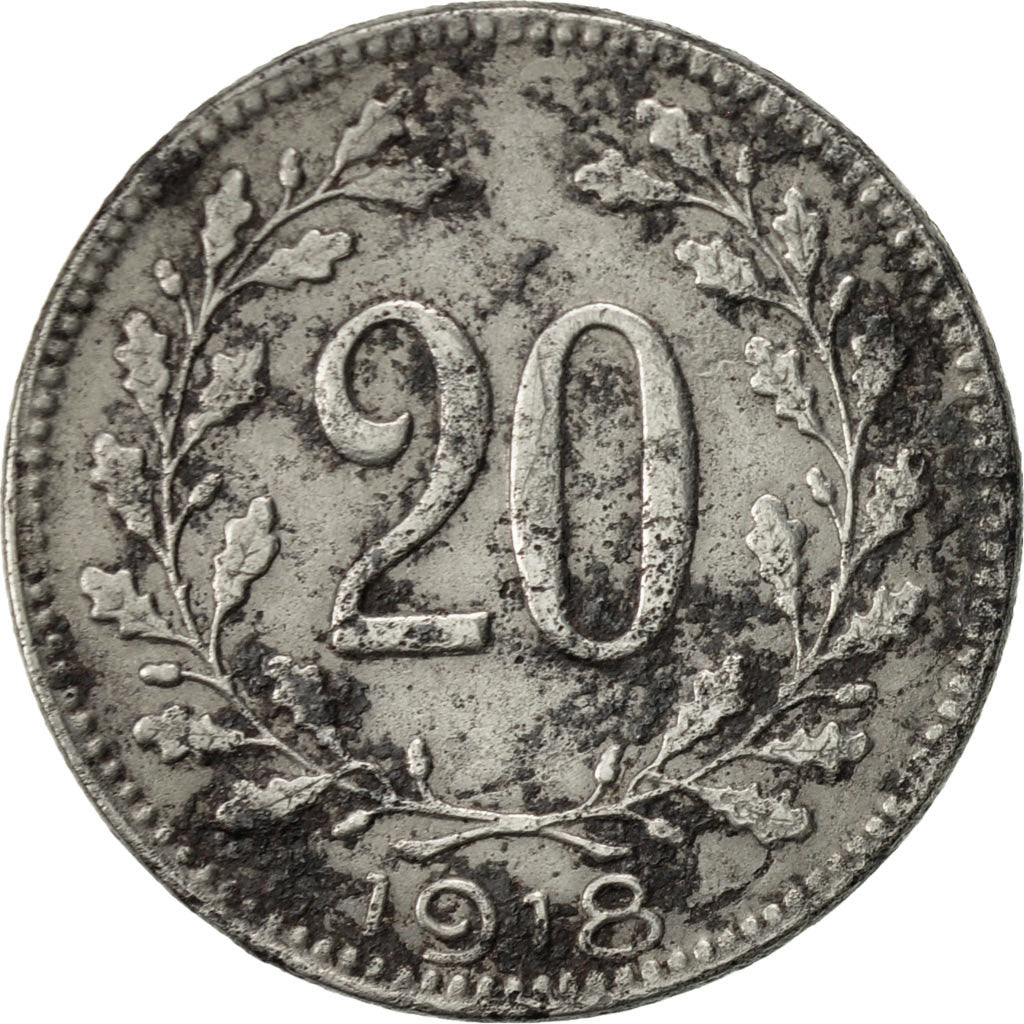 Coin, Austria, Karl I, 20 Heller, 1918, EF(40-45), Iron, KM:2826