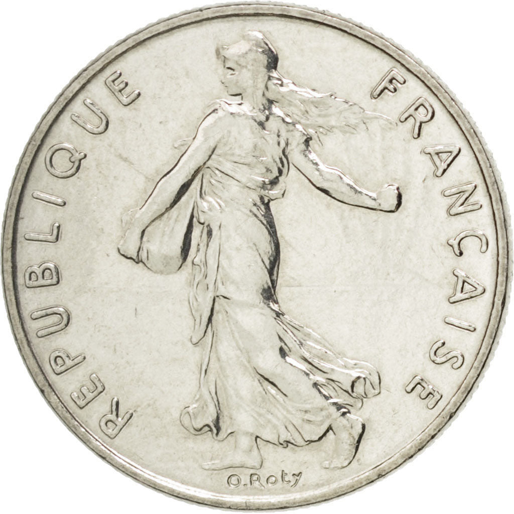 FRANCE, Semeuse, 1/2 Franc, 1991, Paris, KM #931.1, MS(63), Nickel, 19.5,...