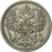 Russie, Nicholas II, 20 Kopeks, 1870, Saint-Petersburg, TTB, Argent, KM:22a.1