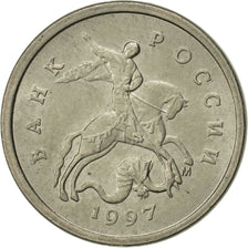 Russia, Kopek, 1997, Saint-Petersburg, AU(50-53), Copper-Nickel Plated Steel