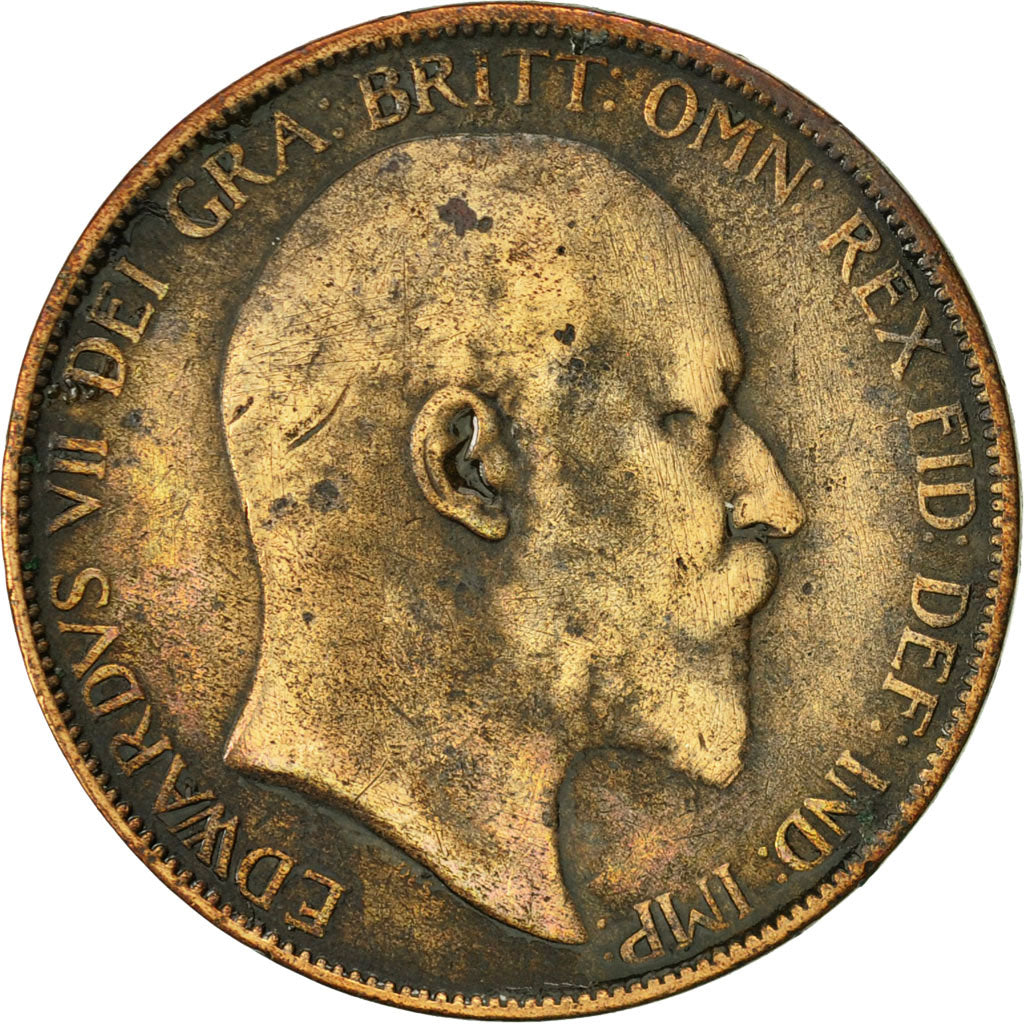Coin, Great Britain, Edward VII, Penny, 1904, VF(20-25), Bronze, KM:794.2