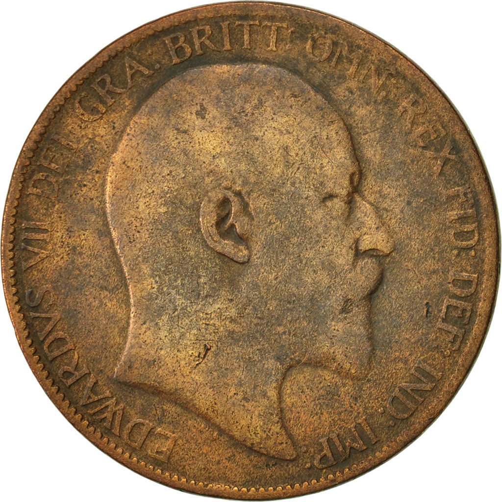 Coin, Great Britain, Edward VII, Penny, 1902, VF(20-25), Bronze, KM:794.1